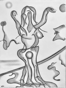 Tree of Maternity, William Ankone 2019 (charcoal on paper)