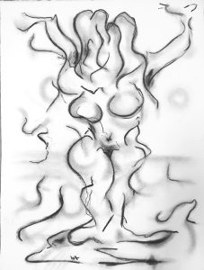 Woman Fig Tree, William Ankone 2002 (Charcoal on paper)