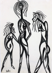 Wuman Beïngs, William Ankone 1982 (charcoal on paper)